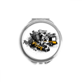 thumbnail image 1 of Winter Sport Skiing and City Outline Hand Compact Mirror Round Portable Pocket Glass, 1 of 3