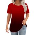 thumbnail image 2 of TNDBKQWR Liquidation Hauts pour Femmes Hauts de Printemps pour Femmes Haut de Printemps pour Femmes Manches Courtes Col Rond Hauts pour Femmes Vêtements de Base pour Femmes, Multicolore-4, m, 2 of 4
