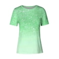 thumbnail image 4 of Jsaierl T-Shirts à Manches Courtes Dégradé Imprimé Scintillant Col Rond Fête Club Tops Été Tendance Décontracté, 4 of 4