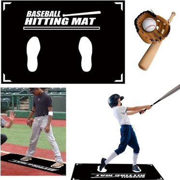LJNYFDC Tapis de Baseball pour Droitier, Tapis de Frappe Antidérapant, Résistant à l'Usure, Aide pour Place Face aux Orteils, Adapté aux Joueurs de Droitier et Gauche, Outil d'Entraînement au Softball