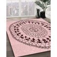 thumbnail image 3 of Ahgly Company Tapis Rectangulaire Lavable en Machine Intérieur Transitionnel Rouge Indien, 7 Pieds x 10 Pieds, 3 of 7