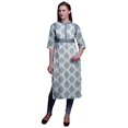 thumbnail image 1 of Bimba Kurta Imprimée Tunique Droite Hauts Femmes Tenue d'Été Kurti pour Dames, 1 of 5