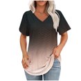 thumbnail image 1 of Olyvenn Chemises Fluides pour Femmes Chemise à Manches Courtes Col en V Tunique à Plis devant Blouse Coupe Ample T-Shirt Chic Décontracté Or Rose G, 1 of 5