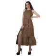 thumbnail image 3 of Moomaya Robe Longue Maxi de Fête pour Femmes en Rayonne Imprimée à Encolure Licou avec Fente avant, 3 of 4