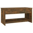 thumbnail image 3 of vidaXL Coffee Table Smoked Oak 102x50x52.5 cm Engineered Wood, 3 of 5