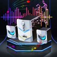 thumbnail image 5 of White Computer Speakers Desktop Usb Powered Stereo Sound System 3.5Mm Audio Aux Connection 5W Amplifier Portable Mini Home Pc Speakers White, 5 of 5