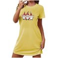 thumbnail image 1 of Levmjia Nuisettes en Coton pour Femmes à Manches Courtes, Vêtements de Nuit Doux d'Été, Confortables, Coupe Ample, Robe de Nuit Imprimée à Col Rond pour Grande Taille, Pyjamas Décontractés pour la Maison, 1 of 2
