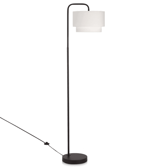 Bouclair Black Metal Floor Lamp with White Shade