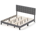 thumbnail image 1 of Costway King Size Bed Frame Modern Linen Fabric Upholstered Platform Bed with Headboard, 1 of 10