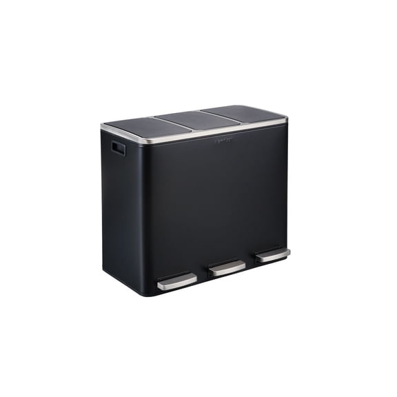 The Step N' Sort 3 x 18L, Triple Compartment Trash and Recycling Bin