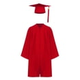 thumbnail image 1 of TTAO Enfants Unisexe Robe de Collation des Grades Col en V Ensemble avec Insigne 2025 à Pampilles pour Collation des Grades Scolaire Rouge 21, 1 of 7