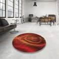 thumbnail image 4 of Ahgly Tapis Rond Lavable en Machine Intérieur Transitionnel Acajou Brun, 4 Pieds Rond, 4 of 7