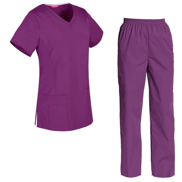 Women's Scrubs Set Scrub Top and Pants Scrubs Set