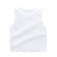 thumbnail image 1 of Kids Basic Cotton Tank Tops Unisex Solid Crew Neck Sleeveless Casual Wear, 1 of 2