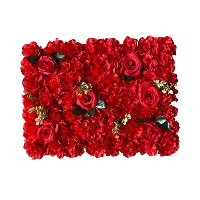 jifeng Artificial Flowers Wall Panel Floral Backdrop 40Cmx60cm Romantic Decorative Wall Red