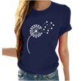 thumbnail image 2 of Meichang T-Shirts Graphiques Tendance pour Femmes Nouveauté Drôle Mignon T-Shirts à Imprimé Pissenlit Décontractés Col Rond Manches Courtes T-Shirts Légers Hauts, 2 of 7