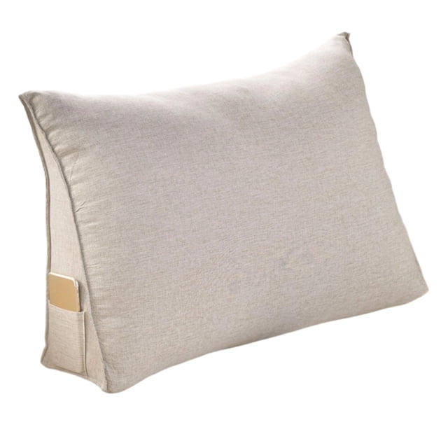 Coussin d'Adossement Triangulaire pour Tête de Lit, Format Simple, Traversin de Lit, Dossier, Soutien de Lecture avec Housse Amovible pour Confort en Résidence Étudiante