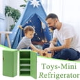 thumbnail image 1 of 1:12 Mini Maison de Poupée Cuisine en Bois Maison Verte Réfrigérateur à Porte Simple, 1 of 8