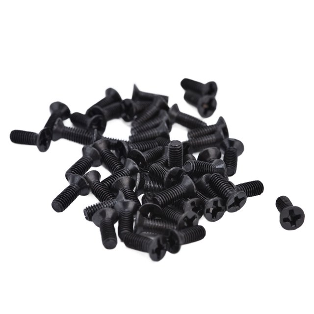 Countersunk 50Pcs Countersunk Screws DIN 965 Black Galvanized Machine Screw Assortment Kit