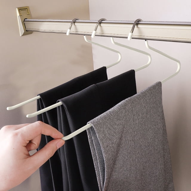 Fufafayo Porte-Pantalons en Forme de Z Antidérapant, Robuste, en Fer, Support à Vêtements pour Garde-Robe, Organisateur de Rangement Gain de Place, Simples