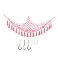 thumbnail image 3 of Stuffed Animal Storage Net, Easy To Install  Space Saving Tassel Toys Storage Hammock  For Bedroom Dark Pink, 3 of 8