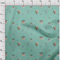 thumbnail image 3 of oneOone Silk Tabby Turquoise Blue Fabric Floral Craft Projects Decor Fabric Printed By The Yard 42 Inch Wide, 3 of 4