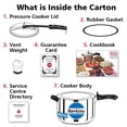 thumbnail image 4 of Silver Pressure Cooker 8 Liters, Stainless Steel Inner Lid Cooker, Induction Cooker (HSS80) - For 8 To 11 Persons, 4 of 4