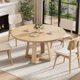 thumbnail image 2 of 47 Inch Modern Farmhouse Round Dining Table for 4-6, Sturdy Cross Base Space-Saving Table for Kitchen & Dining Room, 2 of 9