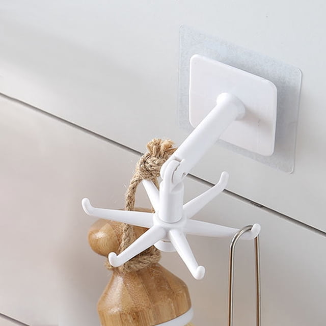 Vaidha Kitchen Gadgets Accessories Bath Hook Wall Mounted 360鎺?Rotating Coat Hanger