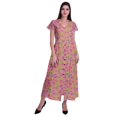 thumbnail image 2 of Moomaya Robe Longue Maxi pour Femmes à Manches Courtes, Robe Formelle/décontractée avec Poches P-TTG, 2 of 6