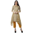 thumbnail image 2 of Moomaya Asymmetric Kurti With Pant Indian Tunic Tops Printed Kurti Set For Women, 2 of 6