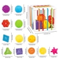 thumbnail image 3 of B Infant Sensory Activity Toy, Rainbow Elastic Shape Sorter Box With Strings, Bells, And Handheld Balls, Fine Motor Skills For Babies And Toddlers, Version B, 3 of 9