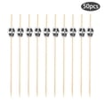 thumbnail image 2 of Clearance! 50pc Bamboo Pick Buffet Fruit Fork Party Dessert Stick Cocktail Skewer, 2 of 8