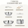 thumbnail image 2 of Bamboohart 10pcs/7pcs Stainless Steel Pots And Pans Set  Kitchen Cookware Sets Stainless Steel  Stainless Steel Pot And Pan Set with Detachable Handle  Oven Safe  Induction Ready, 2 of 7
