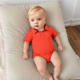 thumbnail image 2 of MIASHUI Barboteuse pour Bébé à Manches Courtes, Col Polo, Tenue de Petit Gentleman, Orange, 18-24 Mois, 2 of 3