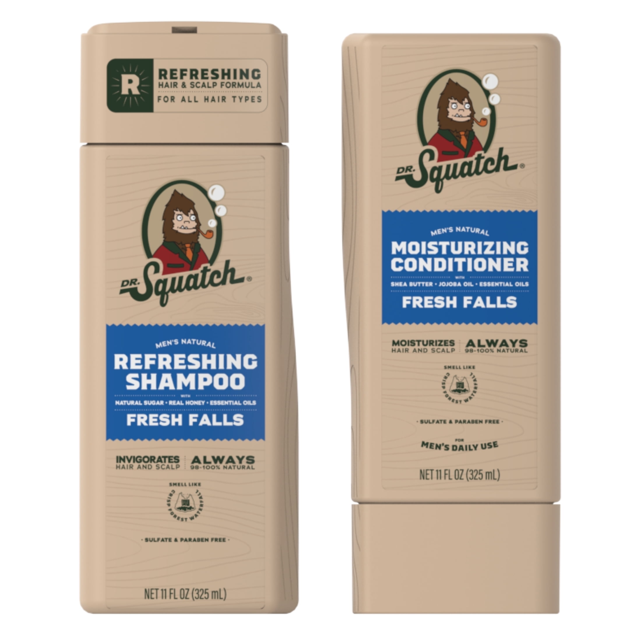 Dr. Squatch Fresh Falls Moisturizing Hair Shampoo Natural Shampoo for Men, 11 fl oz