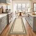 thumbnail image 2 of Bordered Washable Area Rug,Hallway Runner Rug,Washable Rug with Non-Slip Backing Stain Resistant Easy Cleaning Floor Cover for Dining Room, Living Room, Bedroom, 2 of 10