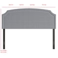 thumbnail image 4 of Cora Upholstered Clipped-corner Headboard w/ Nailhead Trim Grey King, 4 of 10