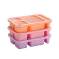 thumbnail image 2 of Jpxdew Divided Plastic Lunch Box Set of 3,Microwave Stackable Bento Containers,Leakproof 8.85x7.28x2.16 Inch, 2 of 7