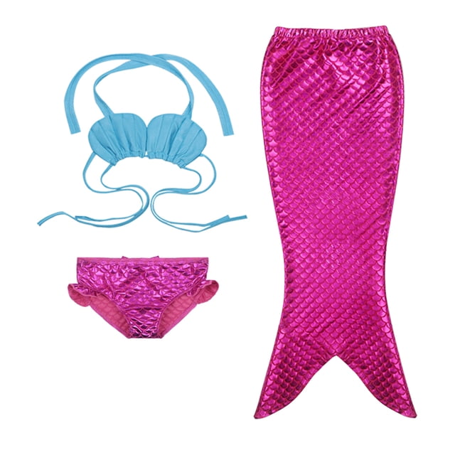 Kmbangi Bikini Doux à Queue de Sirène Chic et à la Mode pour Bébés Filles, Nageable