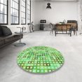 thumbnail image 4 of Ahgly Company Tapis d'Intérieur Lavable à la Machine, Carré, Transitionnel, Vert Oignon Vert, Tapis de Zone, 4 Pieds Carré, 4 of 7