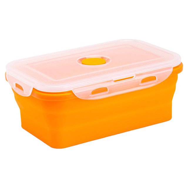 Ruiboury Silica Gel Compact And Convenient For Easy Storage Making Lightweight Sealed Preservation Box Microwave Lunch Box orange 350ml 1Set
