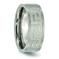 thumbnail image 4 of Titanium Greek Key 8mm Satin & Polished Band Ring 10.5 Size, 4 of 6