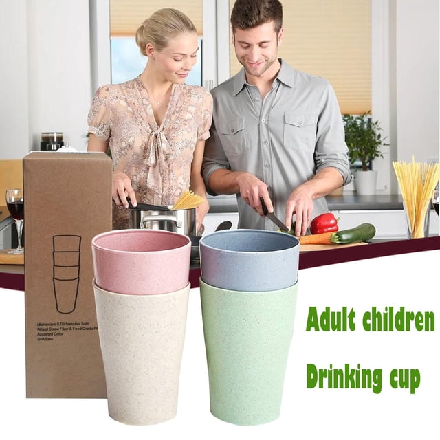 Agiferg 4 Pcs Gobelet Robuste et durable Réutilisable pour Adultes et Enfants (13.5 OZ)