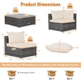 thumbnail image 3 of Costway 7PCS Patio Rattan Furniture Set Sectional Sofa Cushioned Garden Beige, 3 of 10