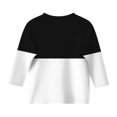 thumbnail image 5 of Splozh Blouse pour Fillette, T-Shirt Décontracté à Col Rond à Manches Trois Quarts, Haut Basique Régulier à Manches 3/4, Blanc, 3-4 Ans, 5 of 5