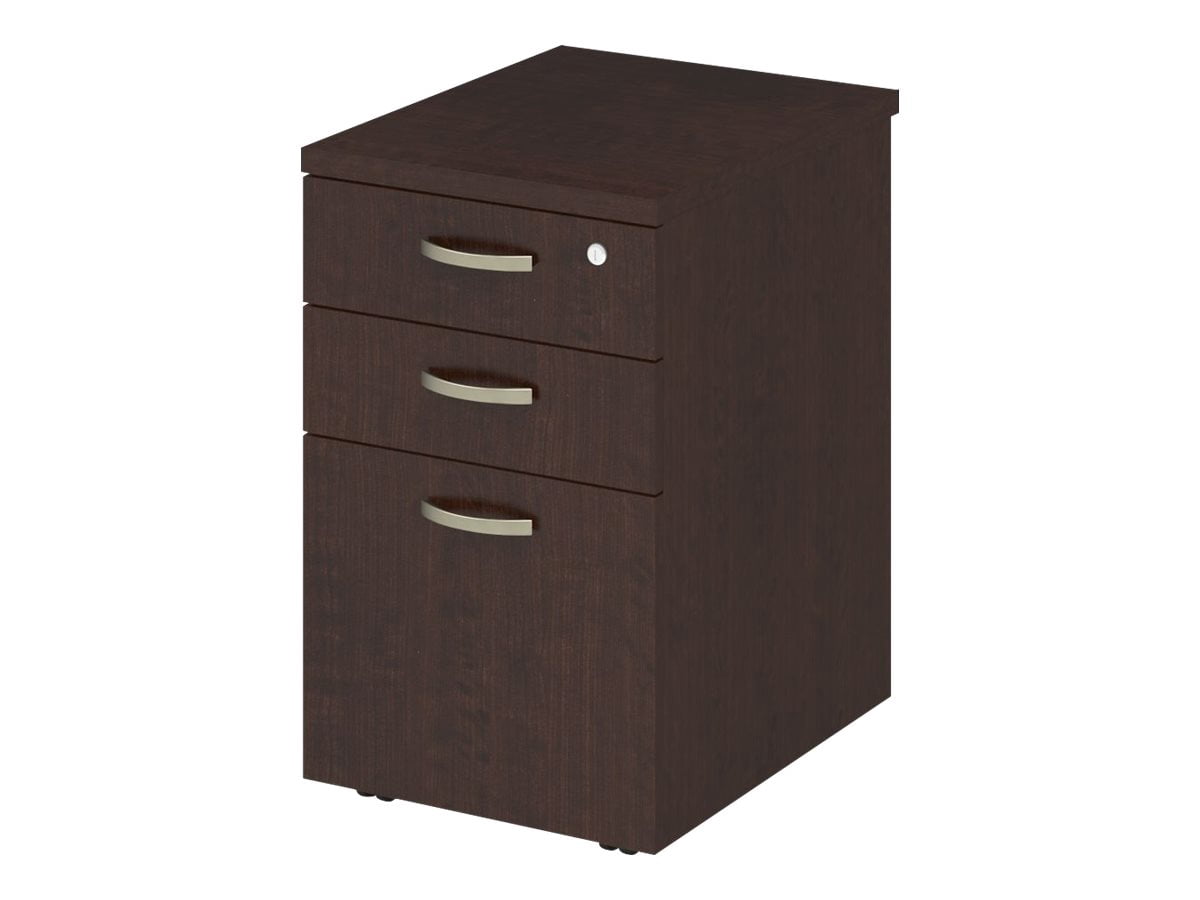 Bush Business Furniture Easy Office 3 Drawer Mobile File Cabinet, Mocha Cherry
