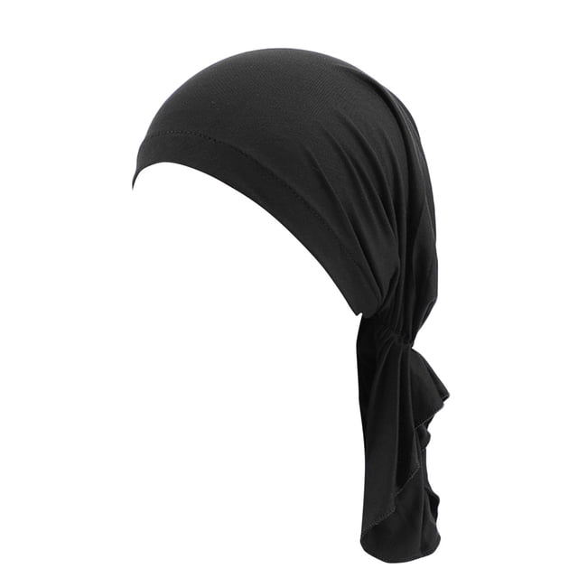 Fashion Women Reversible Adjustable Beading Braid Hat Muslim Ruffle Cancer Wrap Cap Sleep Caps Satin Lined Hair Bonnets