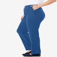 thumbnail image 4 of CHOK Plus Size 7-Day Knit Straight Leg Pant Stretch Elastic Waist Petite & Tall - 3X  Navy, 4 of 6