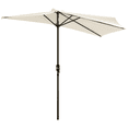 thumbnail image 1 of Outsunny Parasol Demi-Parasol de Patio 9,8 Pi Pare-Soleil, Manivelle, Crème, 1 of 10